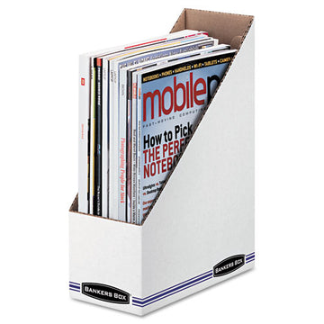 Bankers Box® Corrugated Cardboard Magazine File, 4 X 9 1-4 X 11 3-4, White, 12-carton freeshipping - TVN Wholesale